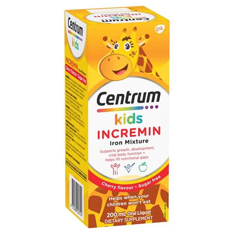 Buy Centrum Kids Incremin Iron Mixture Cherry Flavour 200ml Online at ...