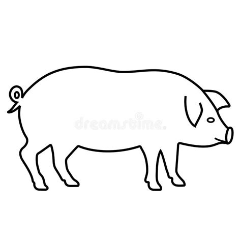 Pig outline icon stock vector. Illustration of linear - 176715046