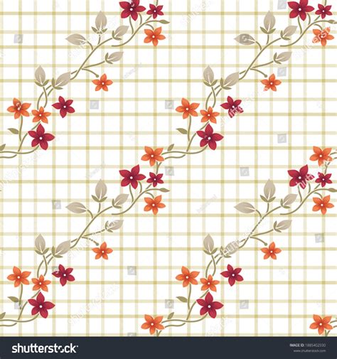 seamless flower checks pattern on white: vetor stock (livre de direitos) 1885402930 | Padrinhos ...