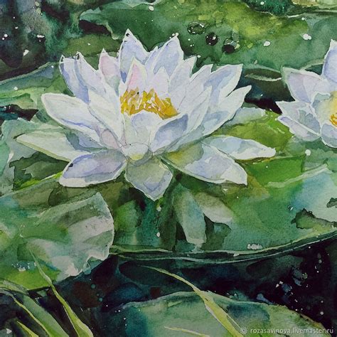 Watercolor painting of water Lilies – купить на Ярмарке Мастеров ...