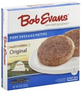 Bob Evans Pork, Original, Patties Sausage - 8 ea, Nutrition Information | Innit