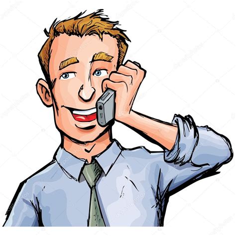 Cartoon office worker on the phone — Stock Vector © antonbrand #8032984