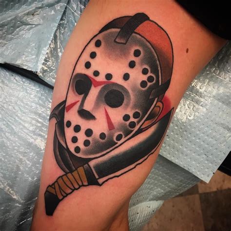 Jimmy Snaz on Instagram: “Quick little #jasonvoorhees tattoo done tonight. Just under 2 hours. # ...