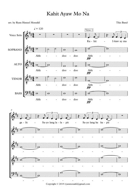 Kahit Ayaw Mo Na - This Band Choral By - Digital Sheet Music For Octavo - Download & Print A0 ...