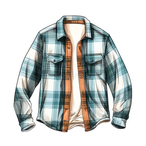 Beautiful Retro Flannel Shirt Clipart Illustration Stock Illustration - Illustration of ...