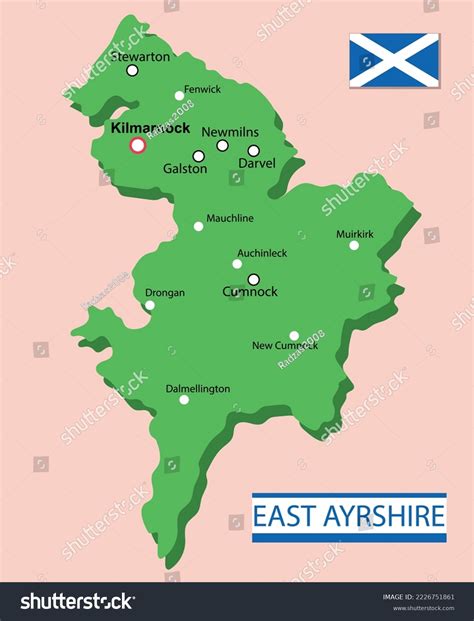 Vector Illustration East Ayrshire Region Map Stock Vector (Royalty Free ...