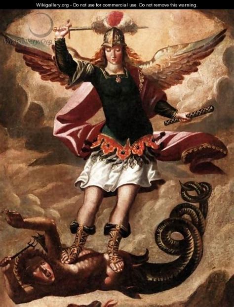 Saint Michael Vanquishing The Devil - Spanish Colonial School - WikiGallery.org, the largest ...