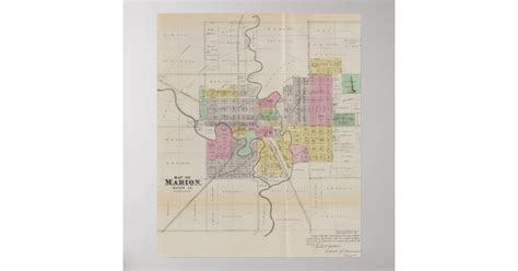 Map of Marion, Marion County, Kansas Poster | Zazzle