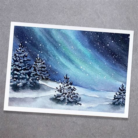 Beginner Watercolor Holiday Card Tutorial - Winter Scene — KINGART