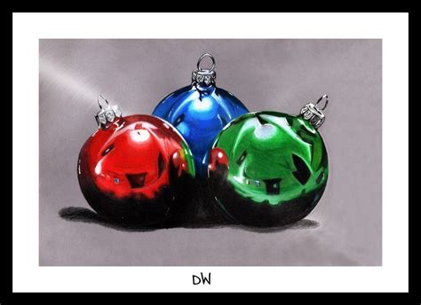 Hyper realistic Christmas ornaments drawing by DW. Christmas Lights ...