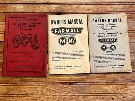 (3) Farmall Manuals - Aumann Auctions, Inc.