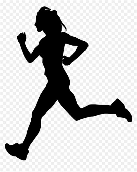 Silhouette Running Clip Art - Running Woman Silhouette Png, Transparent ...