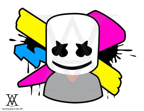 Marshmello DJ Logos Drawing