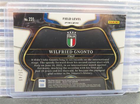 2022-23 Select FIFA Wilfried Gnonto Field Level Tie Dye Prizm Rookie RC #25/49 | eBay