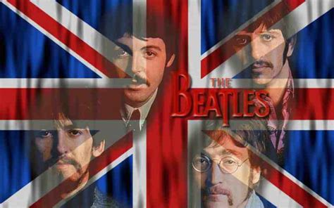Beatles With UK Flag 바탕화면 - 비틀즈 바탕화면 (40581216) - 팬팝