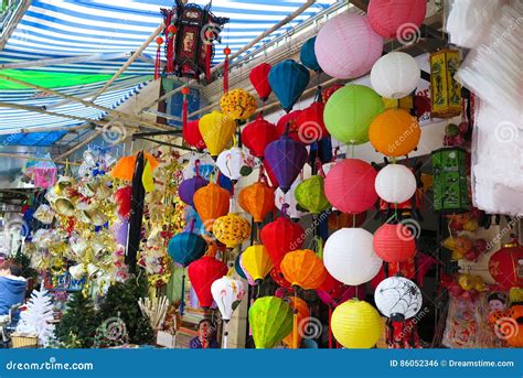 Colourful Lanterns Sold in the Street Market, Hanoi, Vietnam Editorial Photo - Image of lanterns ...