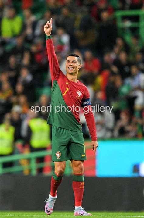 Cristiano Ronaldo Portugal celebrates v Liechtenstein EURO 2024 Qualifying 2023 Images ...