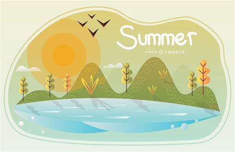 Summer Season Illustration Vector Download