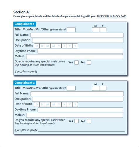 FREE 8+ Sample Financial Ombudsman Service Complaint Forms in PDF | MS Word