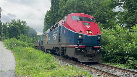 Amtrak 108 leads Southbound Vermonter with horn show! - YouTube