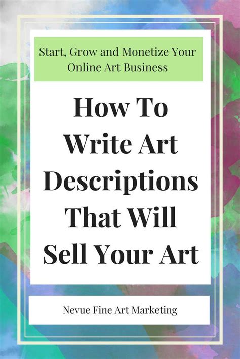 How To Write Well-Written Art Descriptions That Sell (And How Not To) | Selling art online, Blog ...