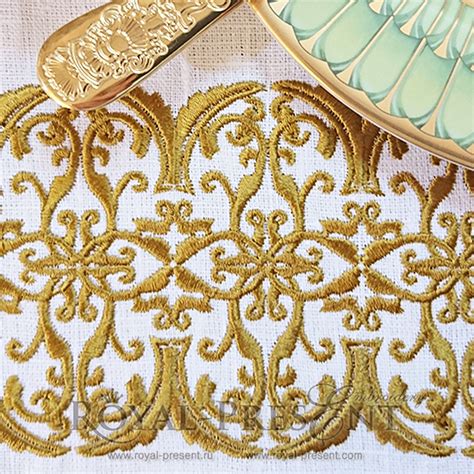 Machine Embroidery Design - Classic gold border | Royal Present ...