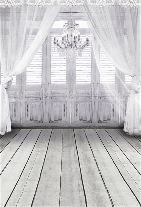 Kate Wedding White Curtain Wood Wall Backdrop