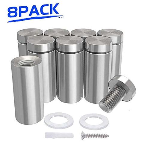 3/4" Spacers X 3-1/5" Glass Standoffs Stainless Steel, Wall Screws ...