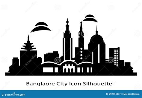 Bangalore Skyline Silhouette. Black Bangalore City Design Isolated on White Background Stock ...