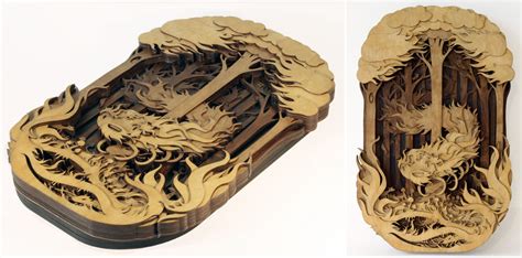 Ornate laser cut wood with depth - Ponoko Ponoko