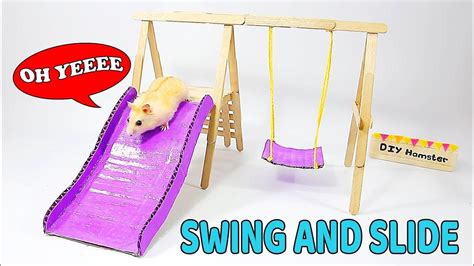 Making Swing Slide And Beautiful Playground For Hamster- DIY Hamster | Hamster diy, Diy hamster ...