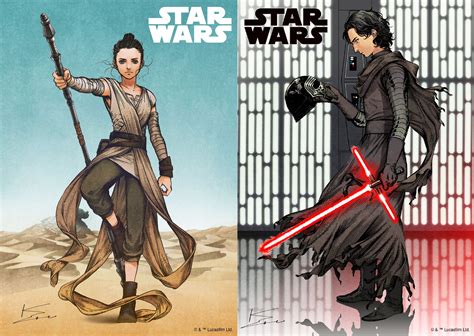 Official concept art by Kamome Shirahama for Rey and Kylo ARTFX Artist ...