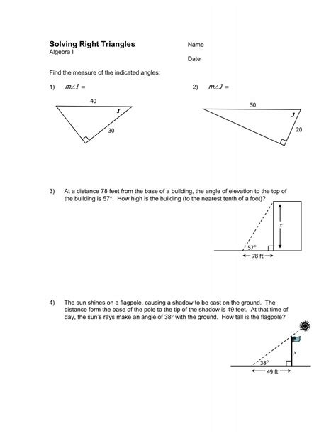 Right Triangle Trig word problems