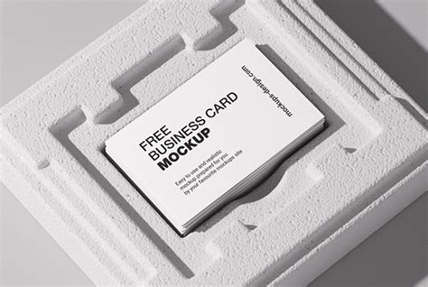 Business cards on styrofoam mockup - Mockups Design