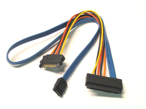 SAS 29 Pin to 7 Pin SATA Cable with 15 Pin SATA Power Cable 24 Inches ...