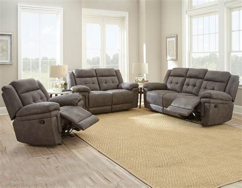 Anastasia Gray Reclining Sofa and Loveseat Set