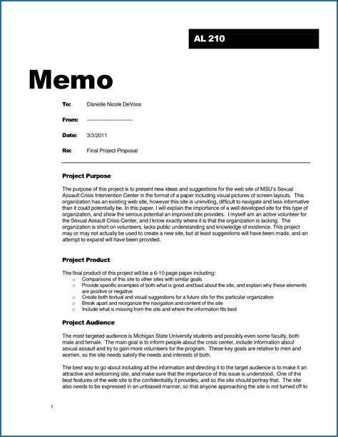 √ Free Printable Business Memo Format