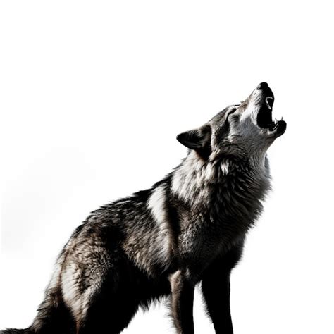 Premium AI Image | wolf howling isolated on white background