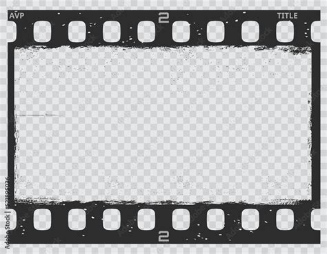 Vecteur Stock Grunge movie film strip, vintage filmstrip frame, vector old photo texture ...