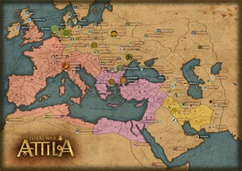 Total War: ATTILA Official Game Guide | Total war, Strategy map, Map