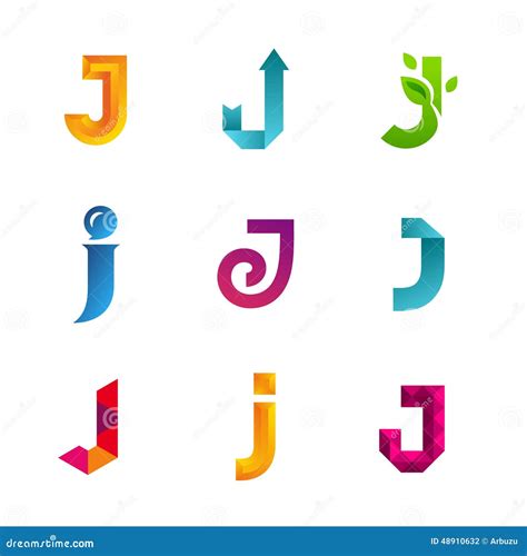 Set Of Letter J Logo Icons Design Template Elements. Collection Stock Vector - Image: 48910632