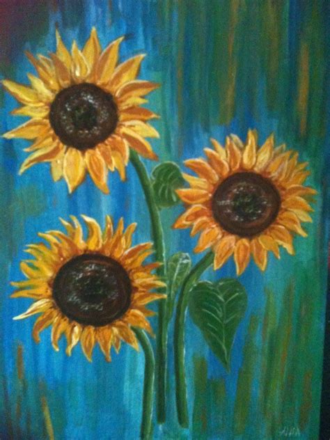 Sunflowers acrylic | Sunflower art, Art painting acrylic, Sunflower ...