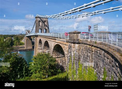 Old Menai Bridge, Anglesey, North waled Stock Photo - Alamy