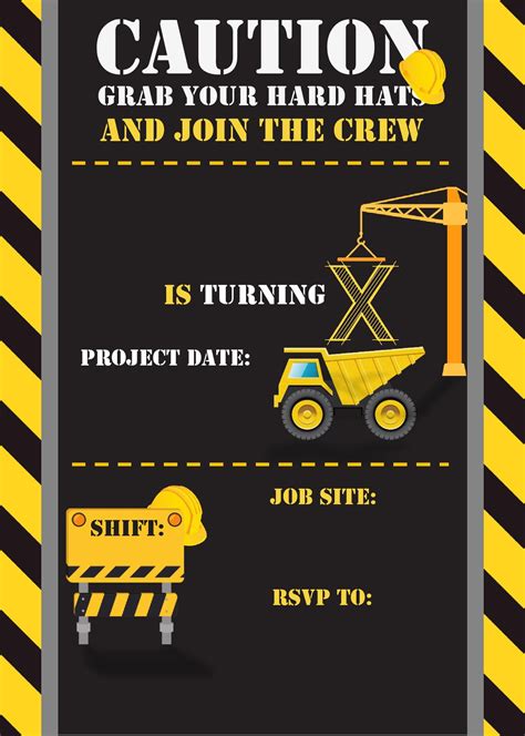 Construction Themed Birthday Party Invitations : Free Construction Birthday Party Invitations ...