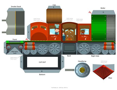 Customize Your Free Printable Steam Train Engine Paper Craft | Train crafts, Paper train ...