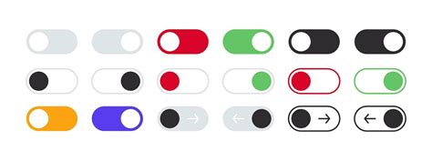 Switch buttons icons set. ON OFF toggles switch buttons. Vector ...