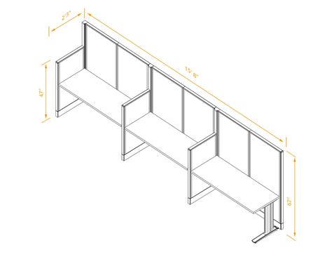 Office Cubicles Non Powered - Cubicle Desk Straight 3pack Non Powered