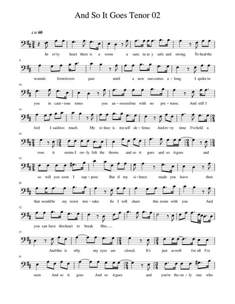 And So It Goes Sheet music for Piano | Download free in PDF or MIDI | Musescore.com