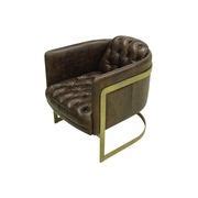 Gatsby Vintage Brown Leather and Iron Armchair | ArchiPro AU