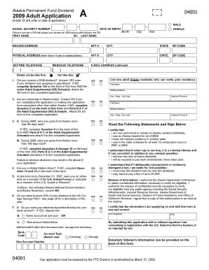 Alaska Pfd Adult Application - Fill and Sign Printable Template Online